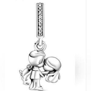 SILVER WEDDING DAY MARRIED COUPLE CHARM for Pandor BRACELET